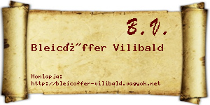 Bleicöffer Vilibald névjegykártya